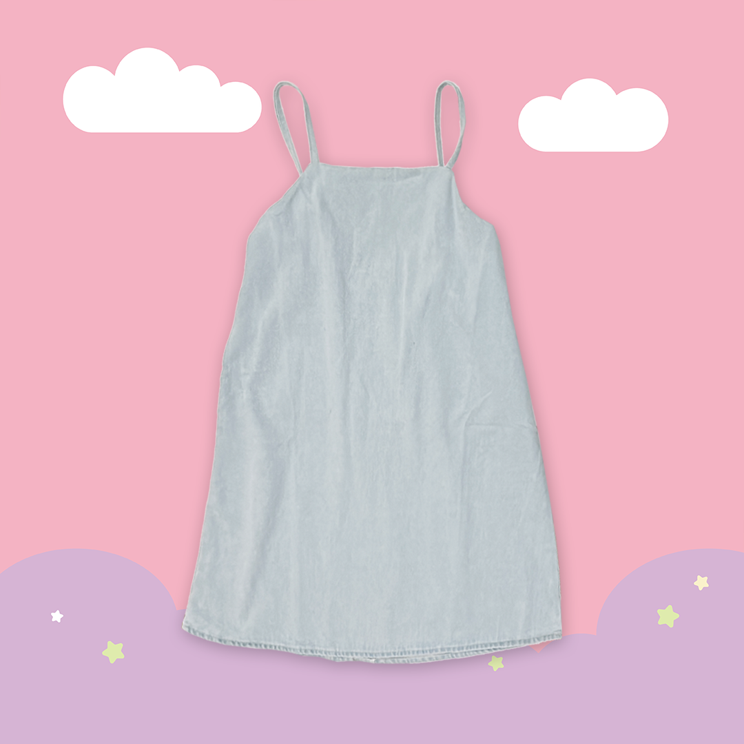 こ♡こ 清新牛仔洋裝 + 髮圈套組