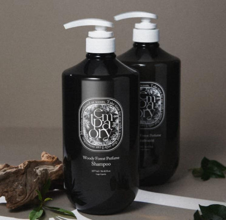 韓國 TEMPORARY 森林木質香氛洗髮露/潤髮乳 1077ml