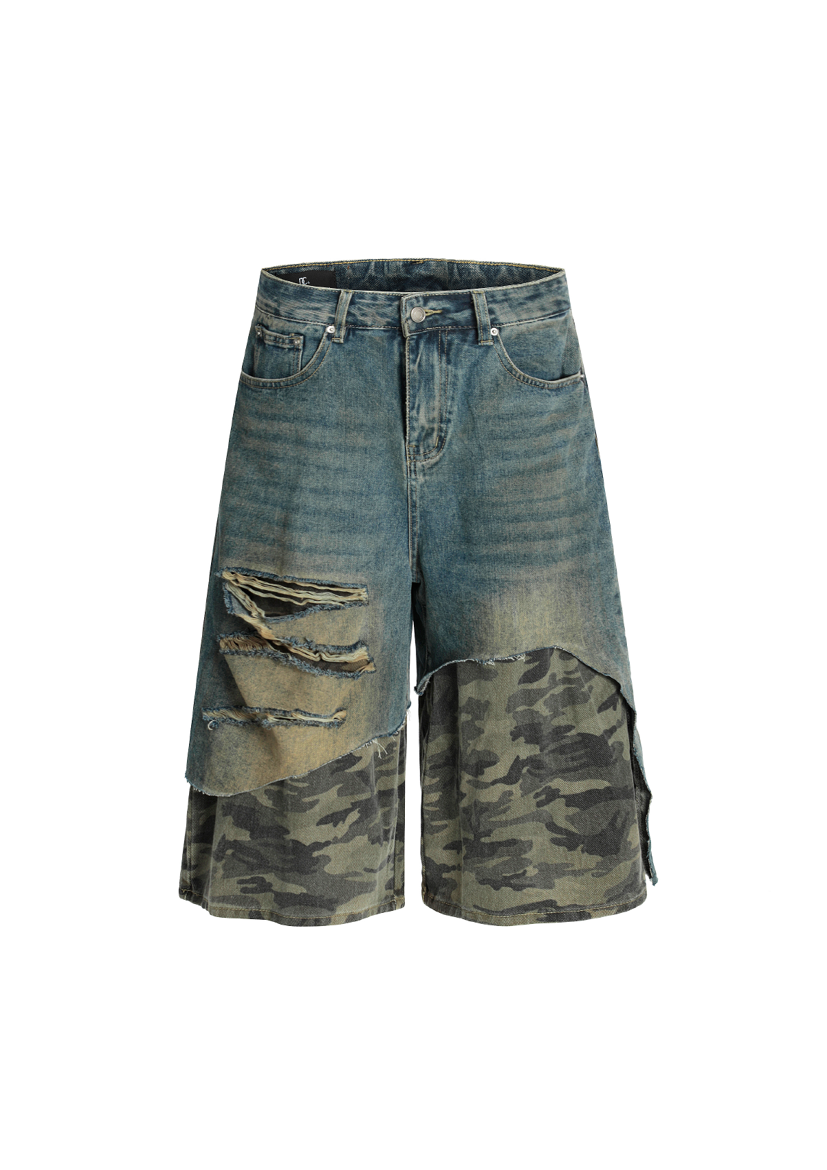 - SIMPLEACTION - 廢土風雙層迷彩七分褲