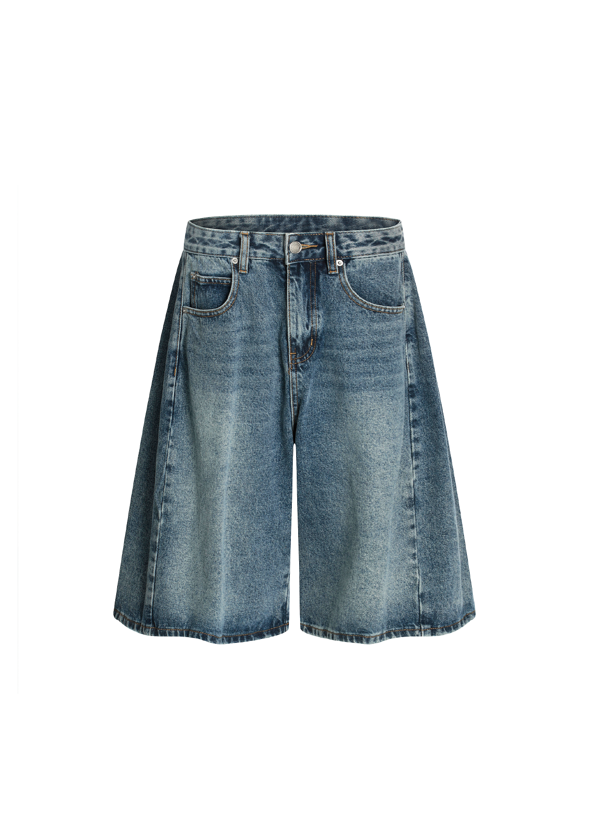 - SIMPLEACTION - 錐形水洗牛仔短褲