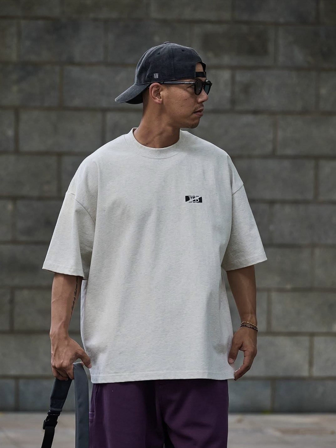 #預購 Broshood 25SS 日系寬鬆 字母拼接組合 絨面漿大印花 圓領短袖 2色