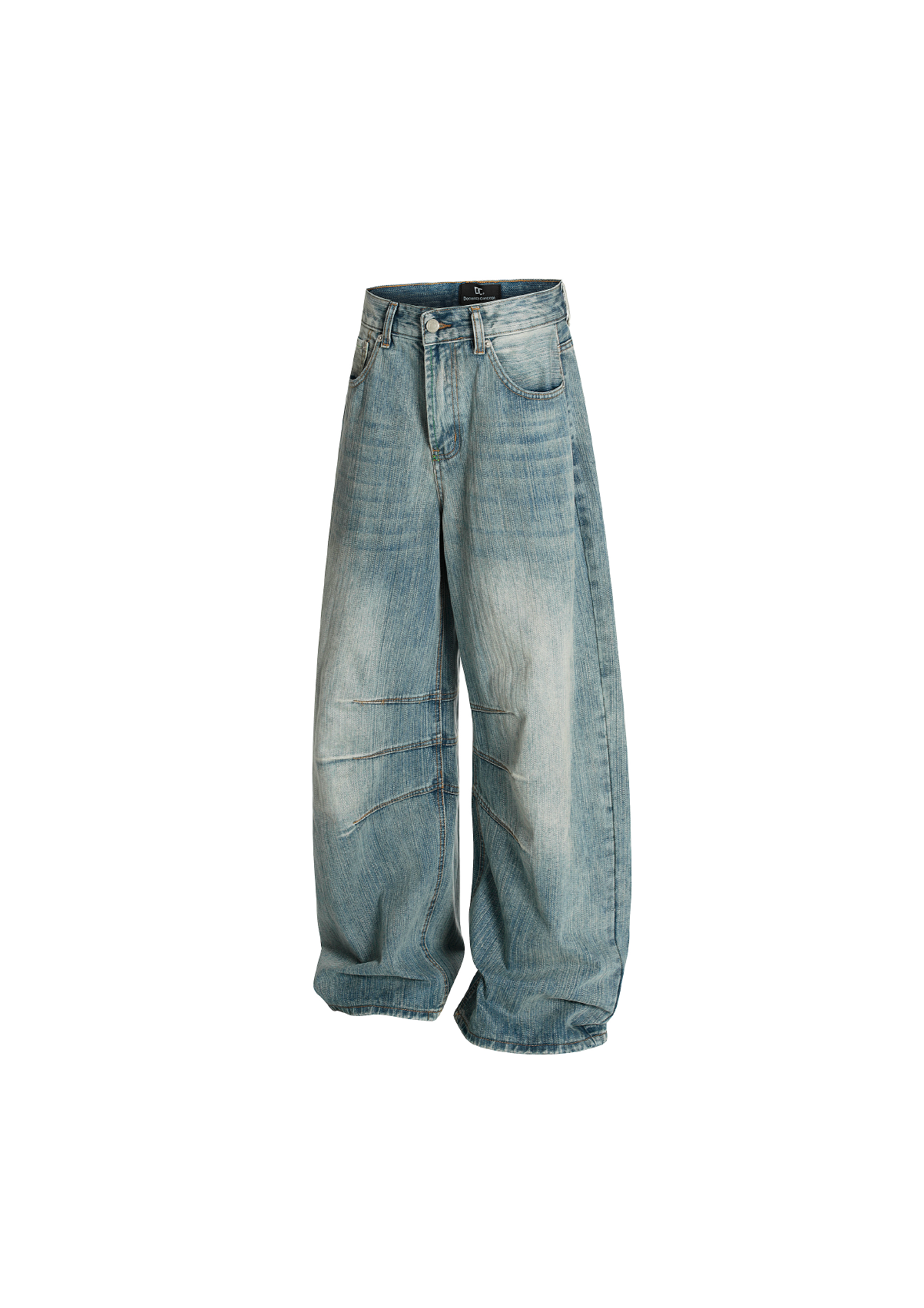 - SIMPLEACTION - 異形水洗牛仔彎刀褲