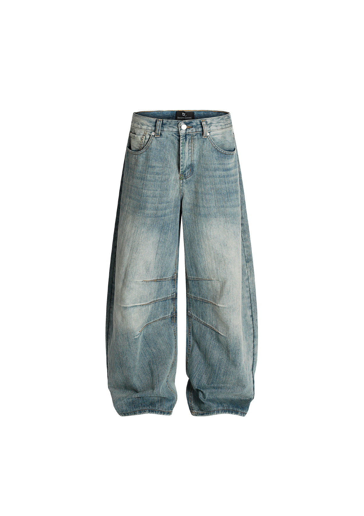 - SIMPLEACTION - 異形水洗牛仔彎刀褲