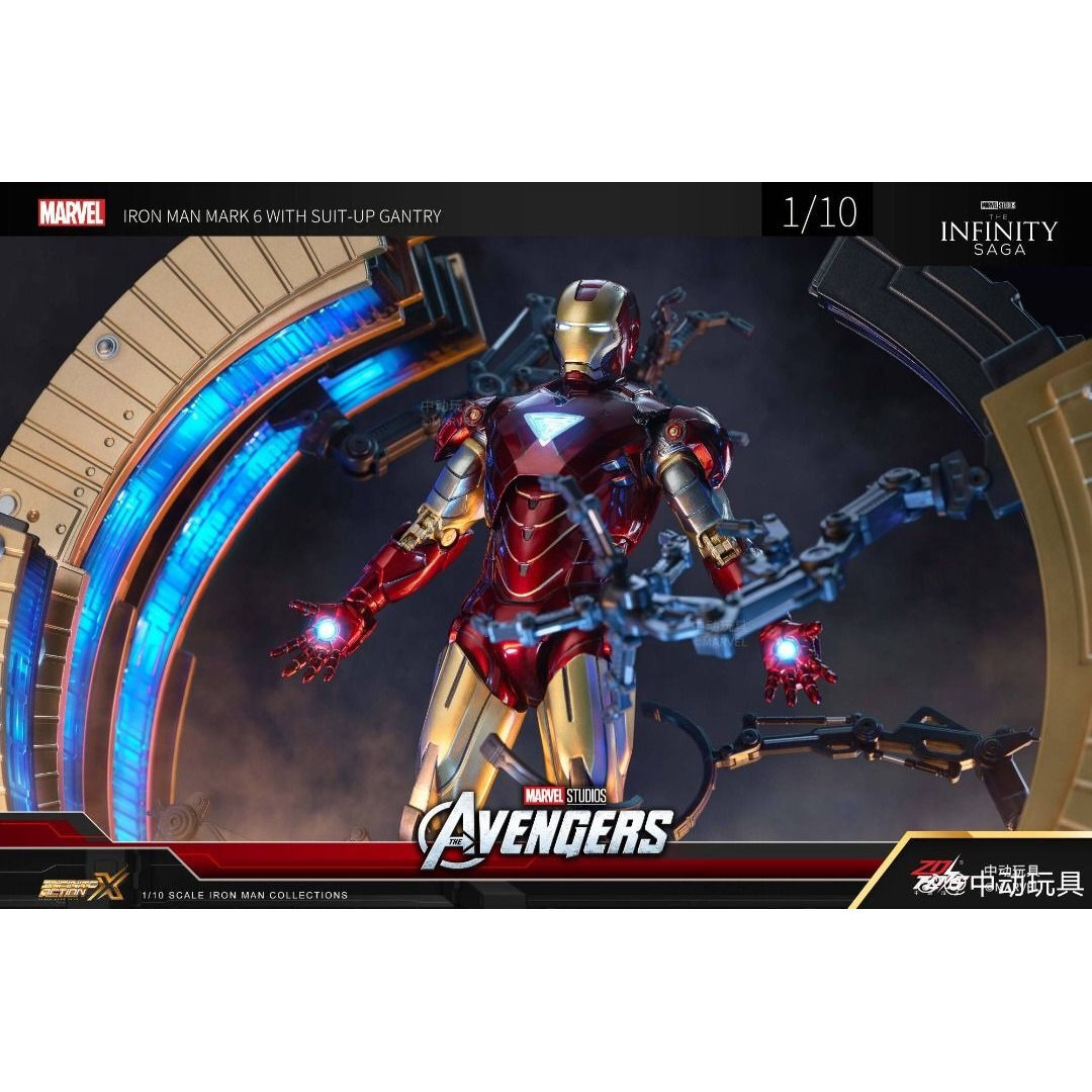 中動 ZD Toys Iron Man 鐵甲奇俠 MK6 + 著裝整備台