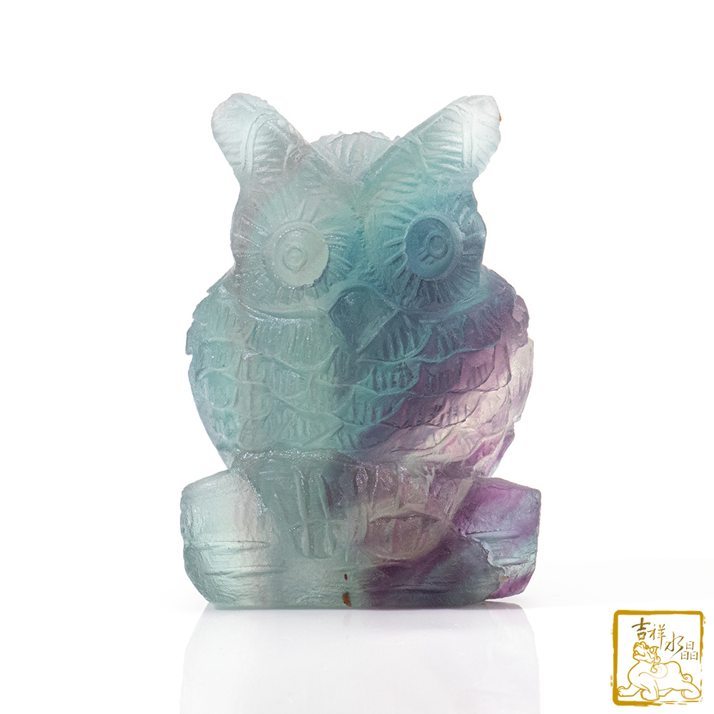螢石貓頭鷹 5cm 智慧思考 / 不挑色隨機出貨