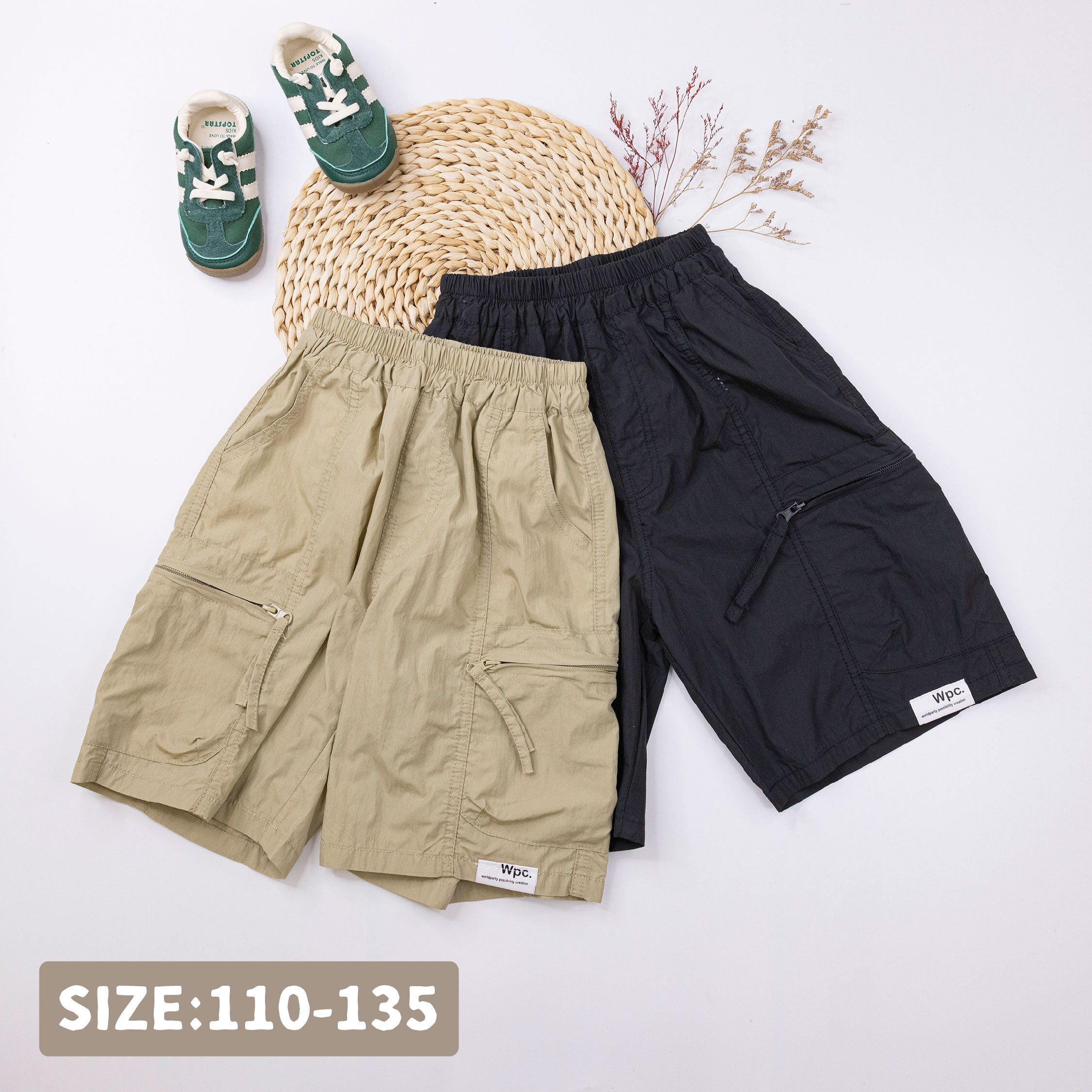 【H50238】街頭帥氣口袋休閒短褲