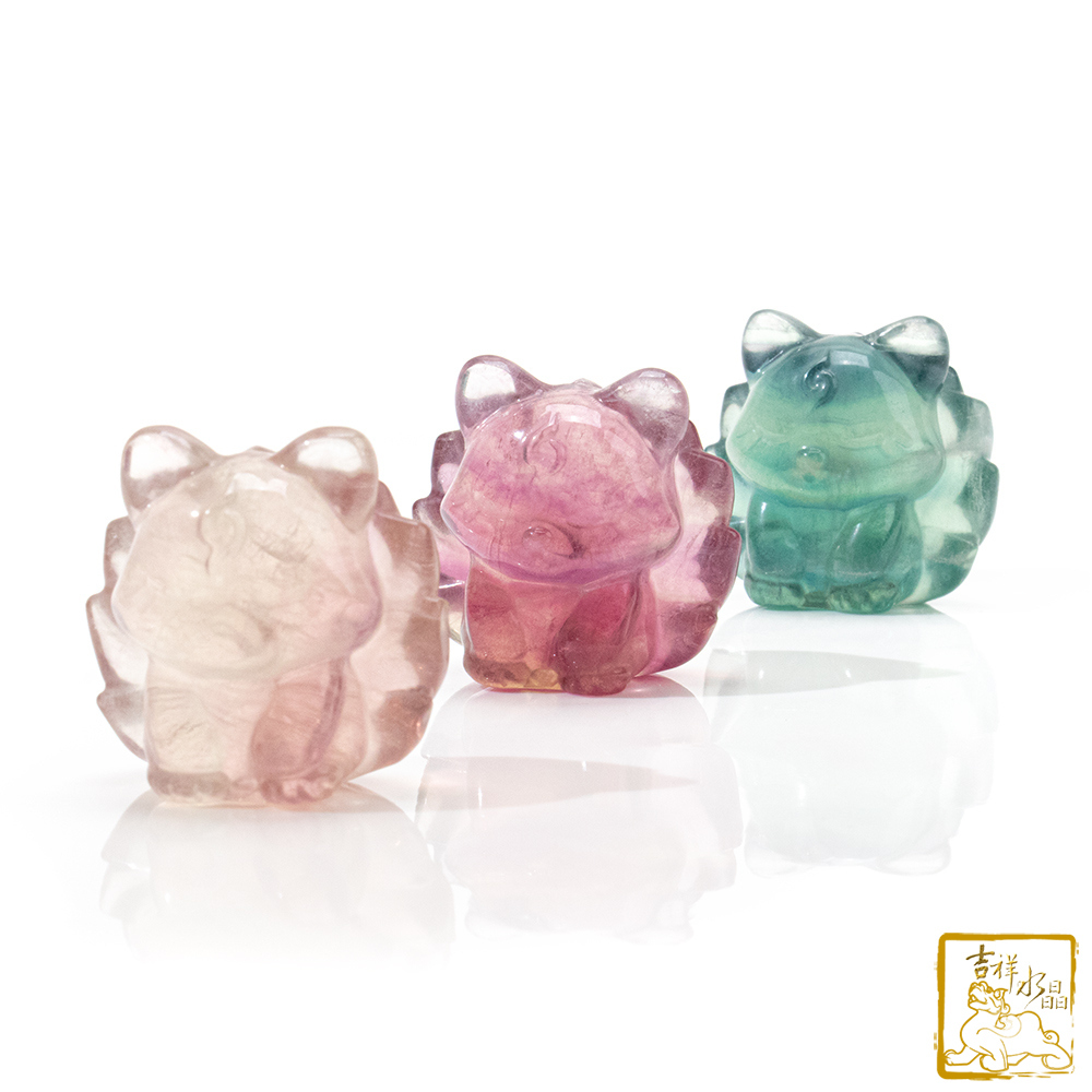 螢石九尾狐 3.5cm 人緣自信 / 不挑色隨機出貨