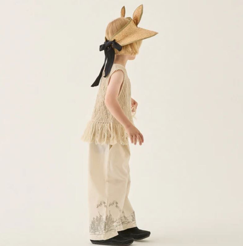 ELFINFOLK 蕾絲編織流蘇背心 Lacework Knit Top - Ivory