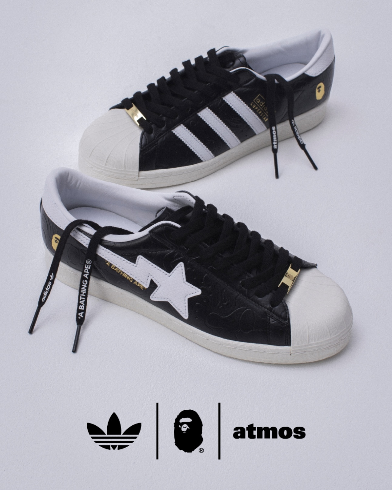 【Focus Store】預購 Bape x Atmos x Adidas Originals Superstar "Glow In The Dark" 黑白 聯名款 貝殼頭 JQ3666