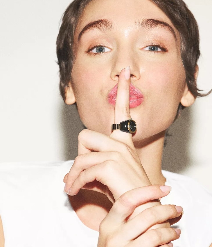 Watch Ring 手錶戒指 金色不鏽鋼錶帶 15 MM ES5413