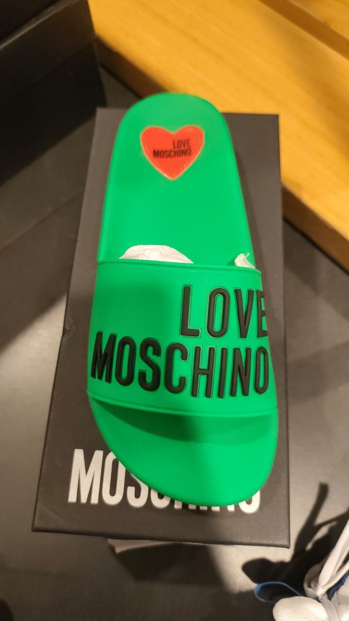 [E] LOVE MOSCHINO GREEN WOMEN'S SLIPPERS, JA28052G0GI13810 (ELM78)