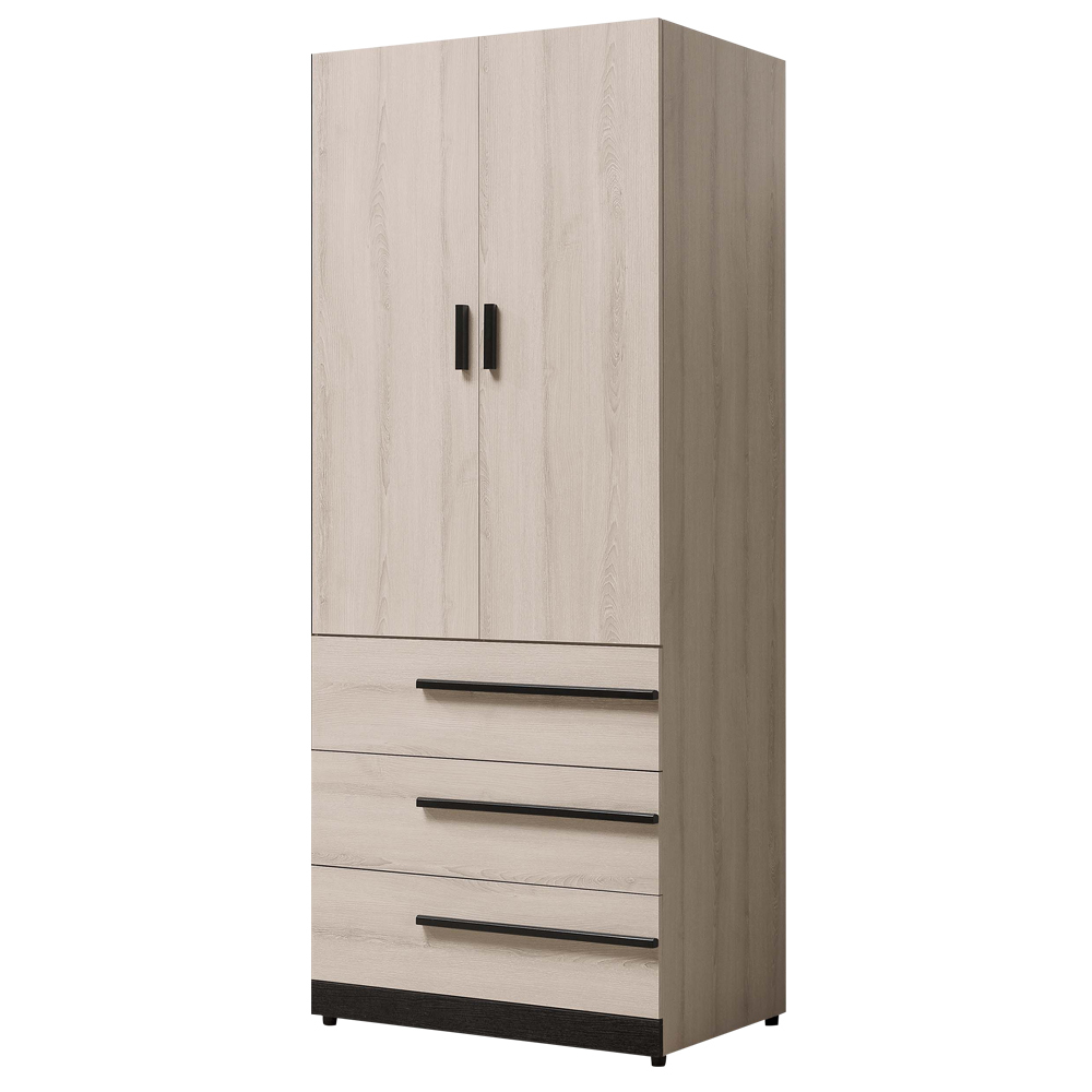 瑪諾2.7尺時尚二門三抽衣櫃