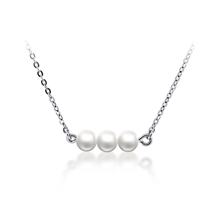 天然珍珠「I LOVE YOU」925純銀套鍊(15吋+2.5公分延長鍊)-SPS0010