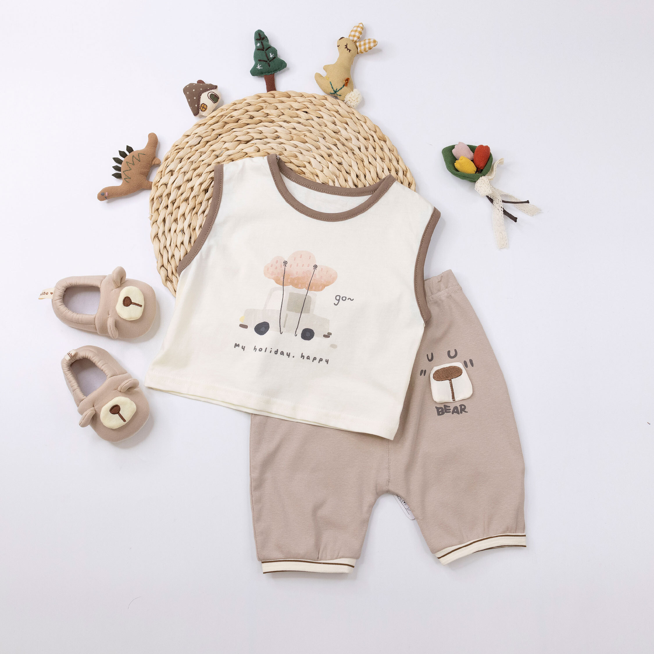 童趣車車雲朵舒適棉質背心 (H50430)