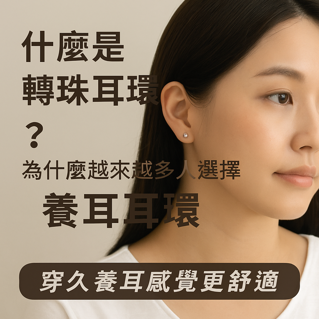 保養耳洞轉珠耳環