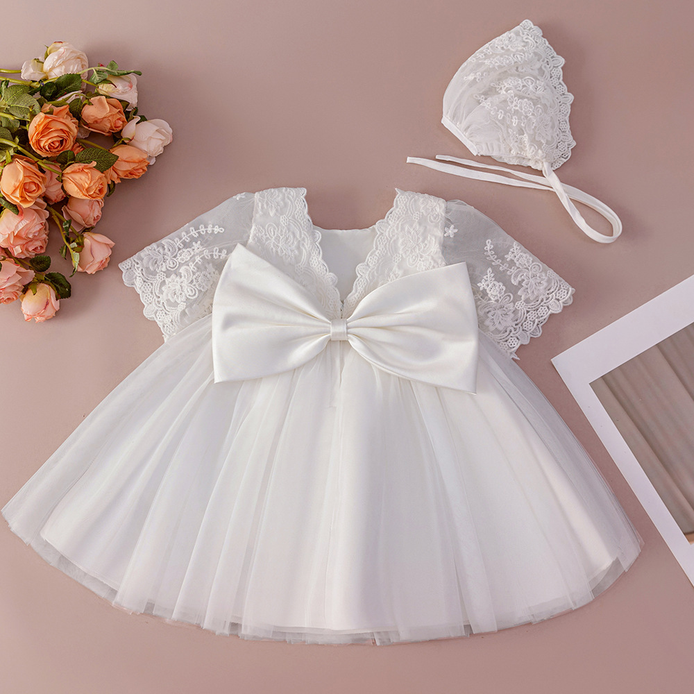 女寶蕾絲露背婚紗禮服裙