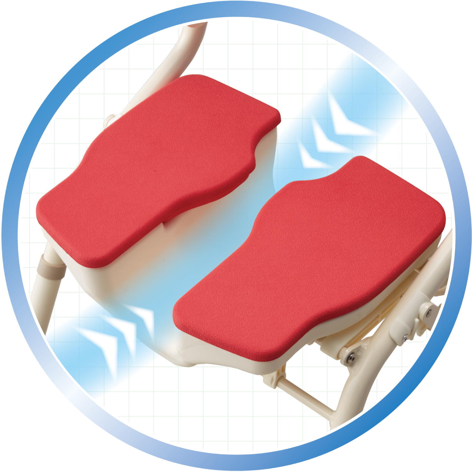 日本【安壽】摺合式扶手浴椅 - 凹槽型