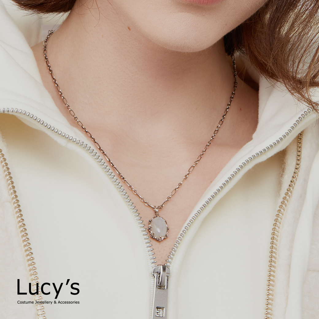 925純銀 花語石光 硫化項鍊 (二色) (122379/122382)