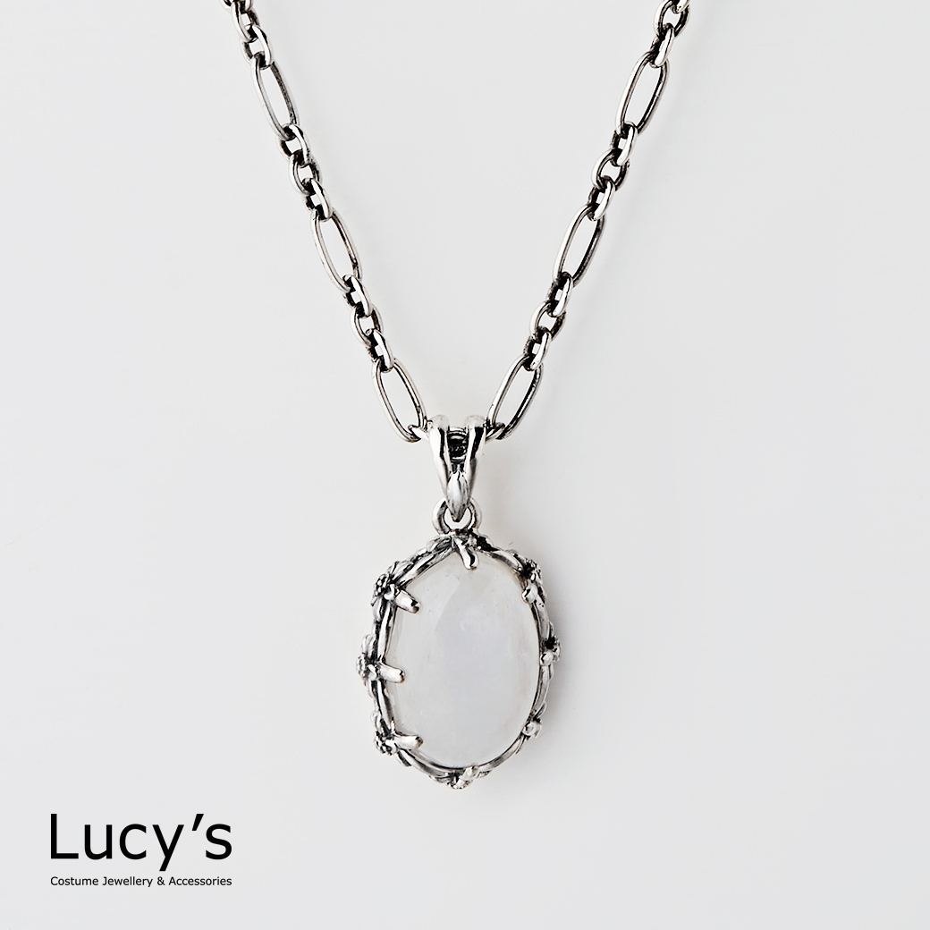 925純銀 花語石光 硫化項鍊 (二色) (122379/122382)