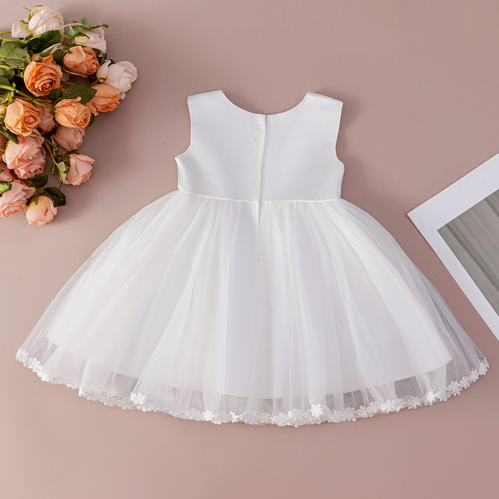 女寶刺繡簡約婚紗禮服裙