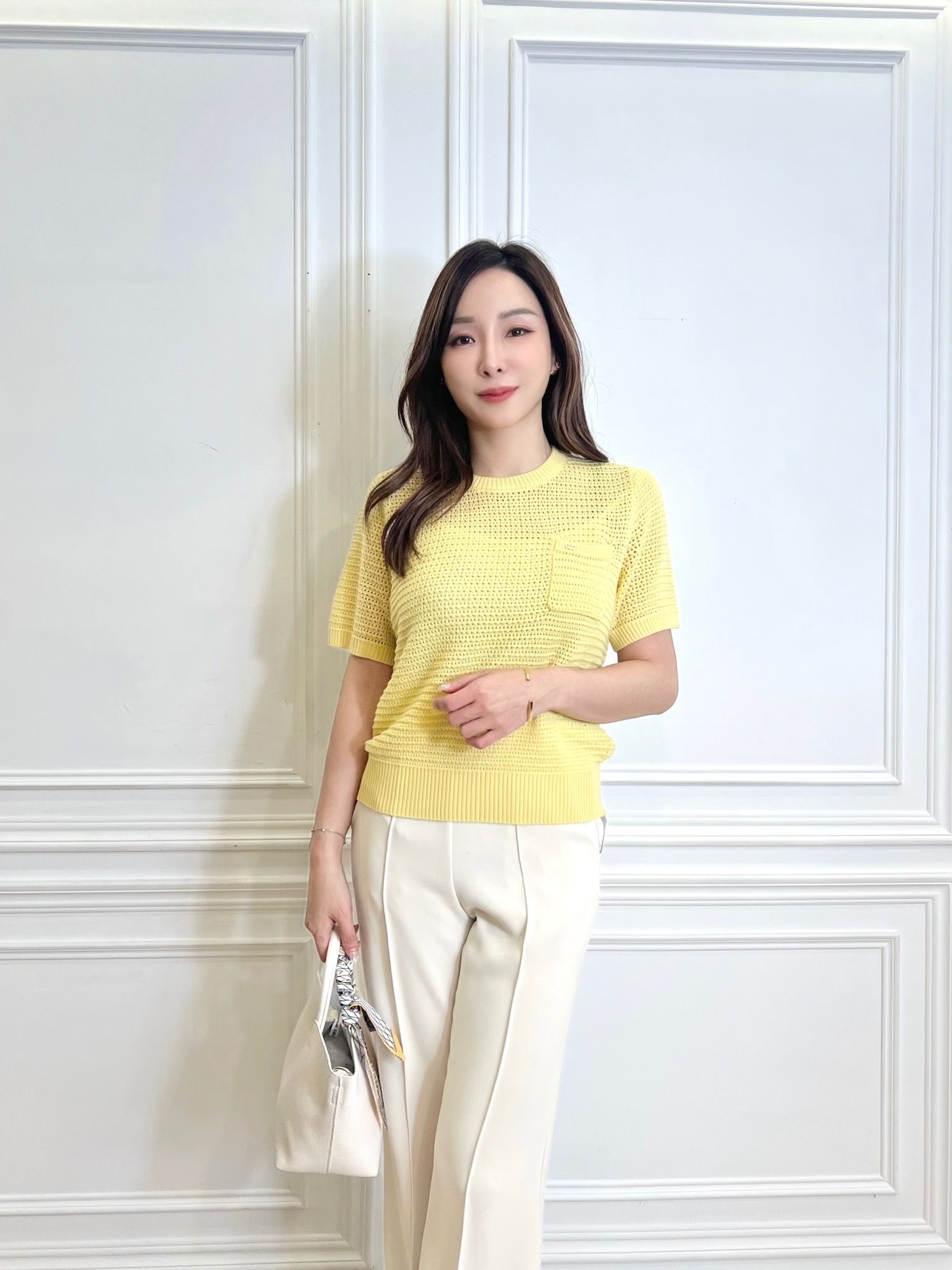 洞洞簍空針織短袖上衣