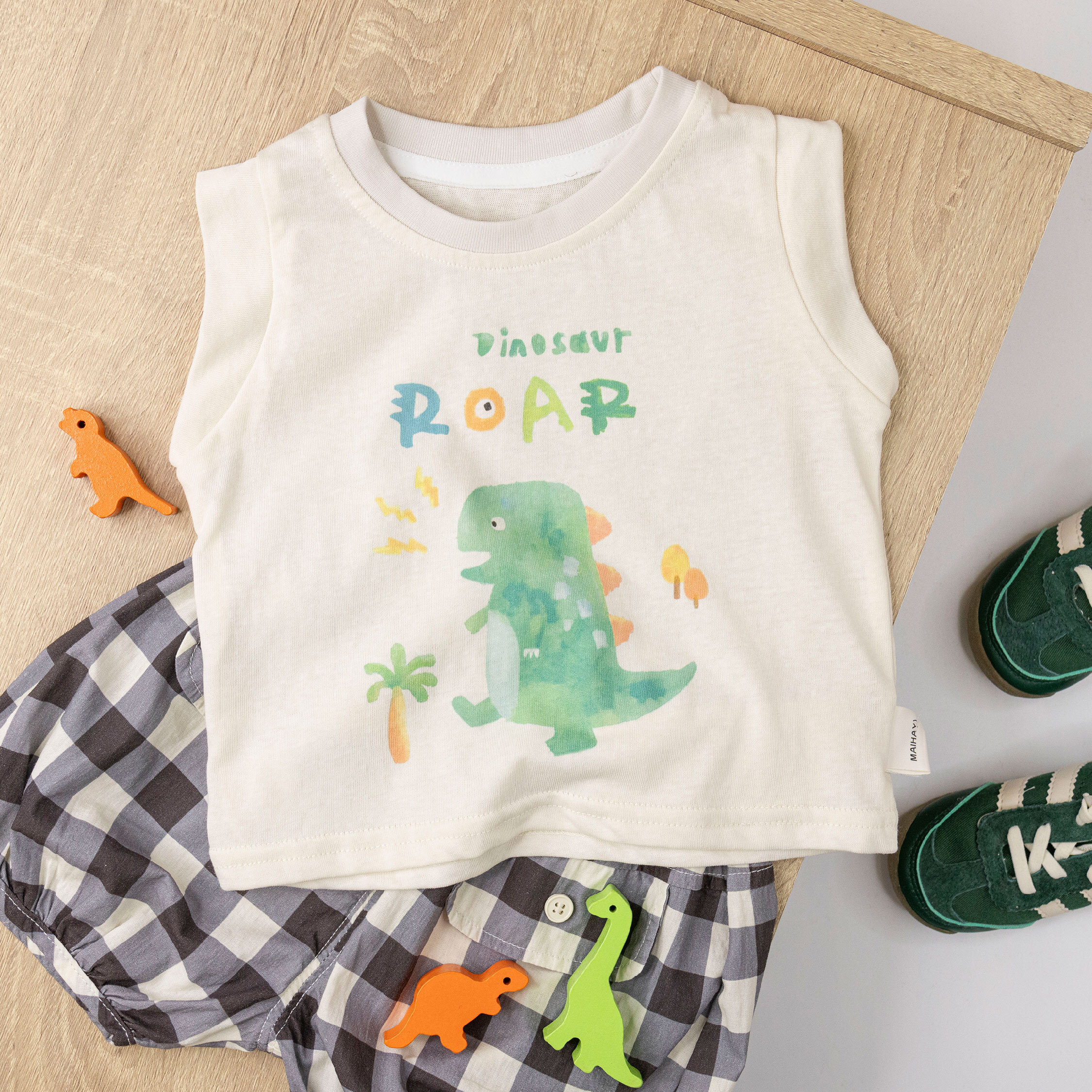 水彩風胖胖恐龍質感舒適背心 (H50431)