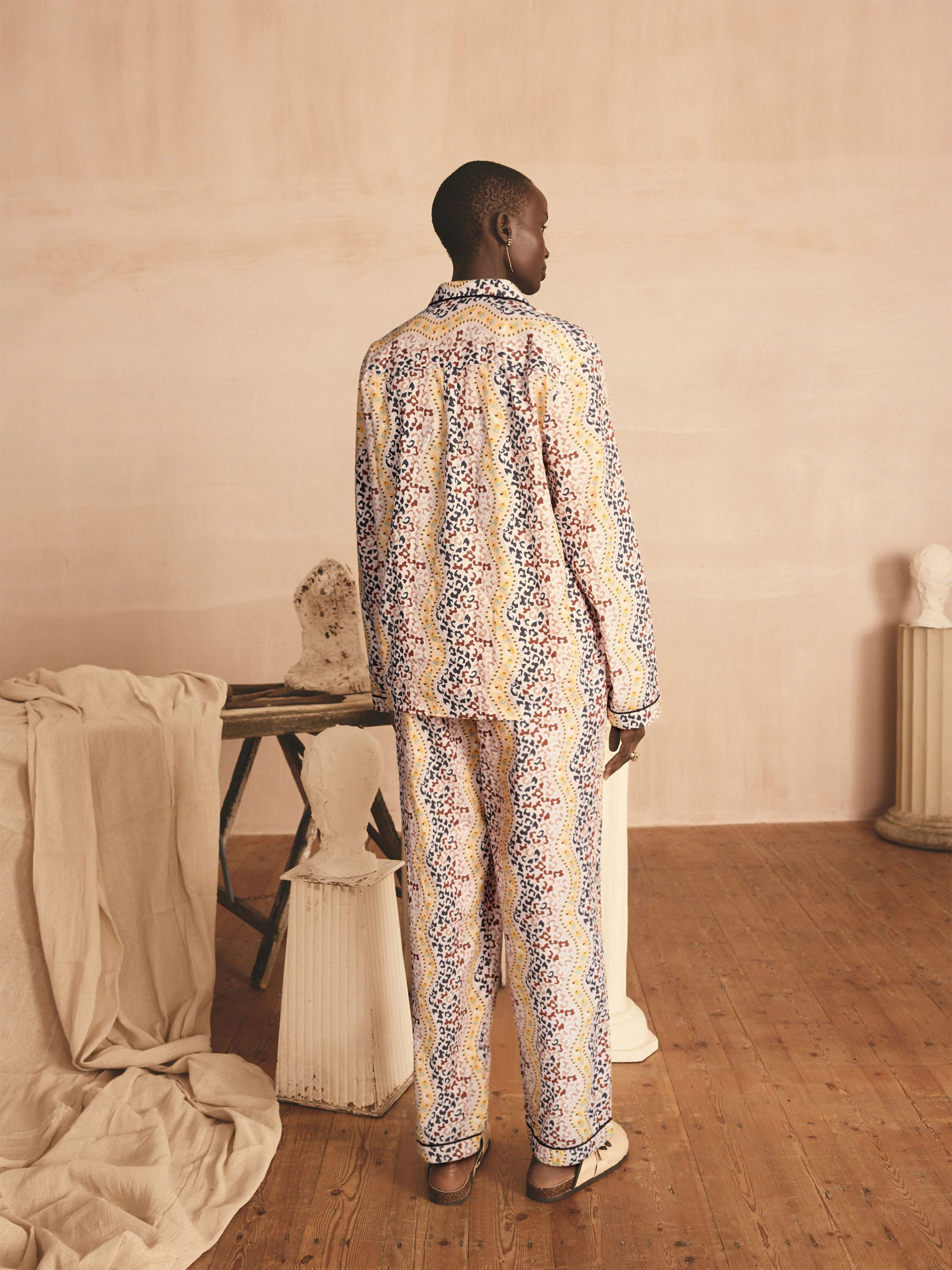 Cath Animal 豹紋長袖長褲睡衣套組