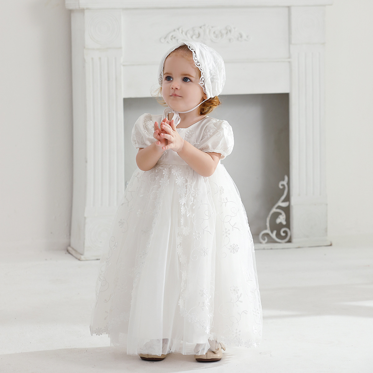 女寶長款蕾絲禮服裙