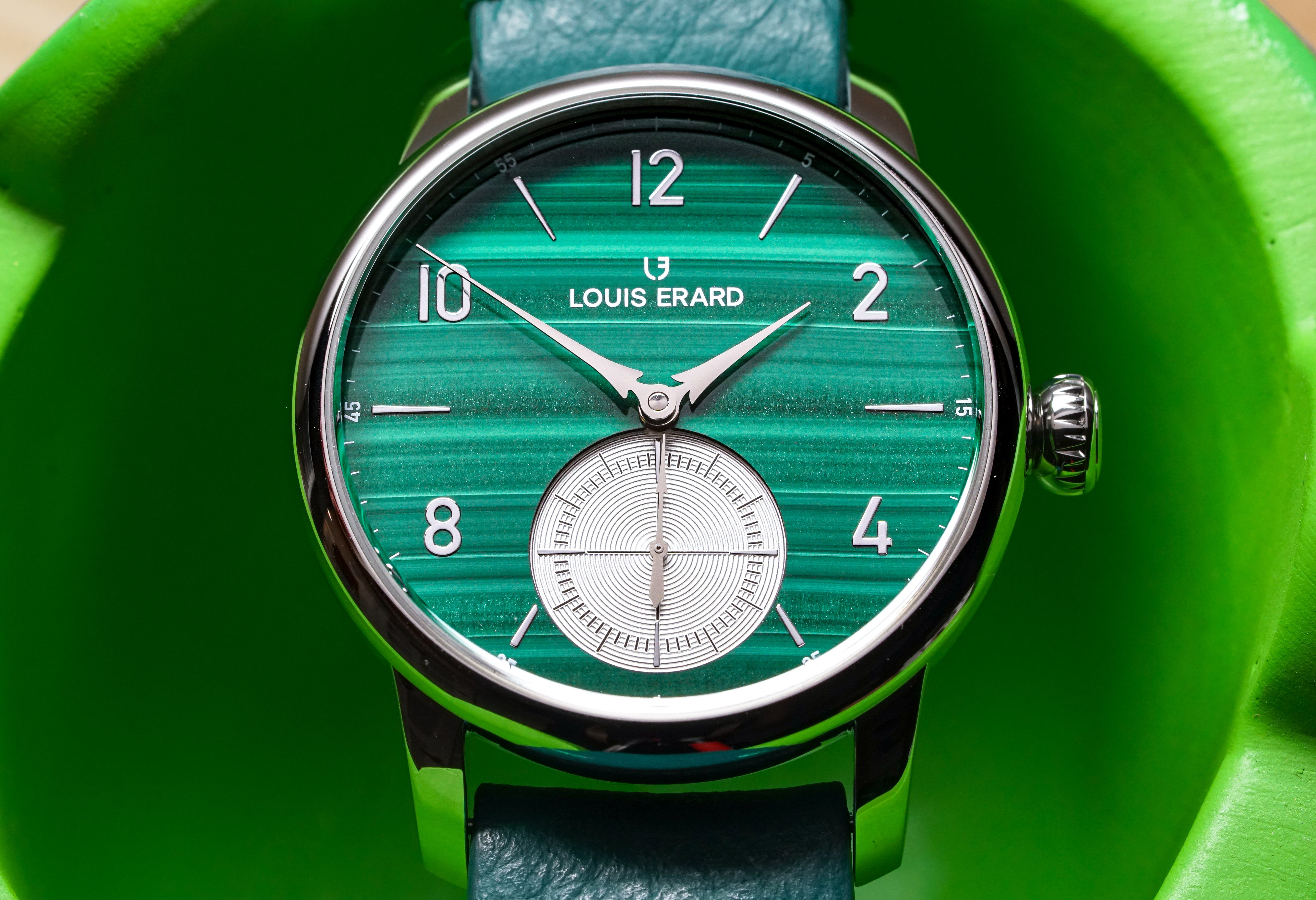 Louis Erard, Noirmont Métiers d'art Collection,藝術大師系列,三針一線,規範式指針,Regulator,Régulateur,Malachite,孔雀石