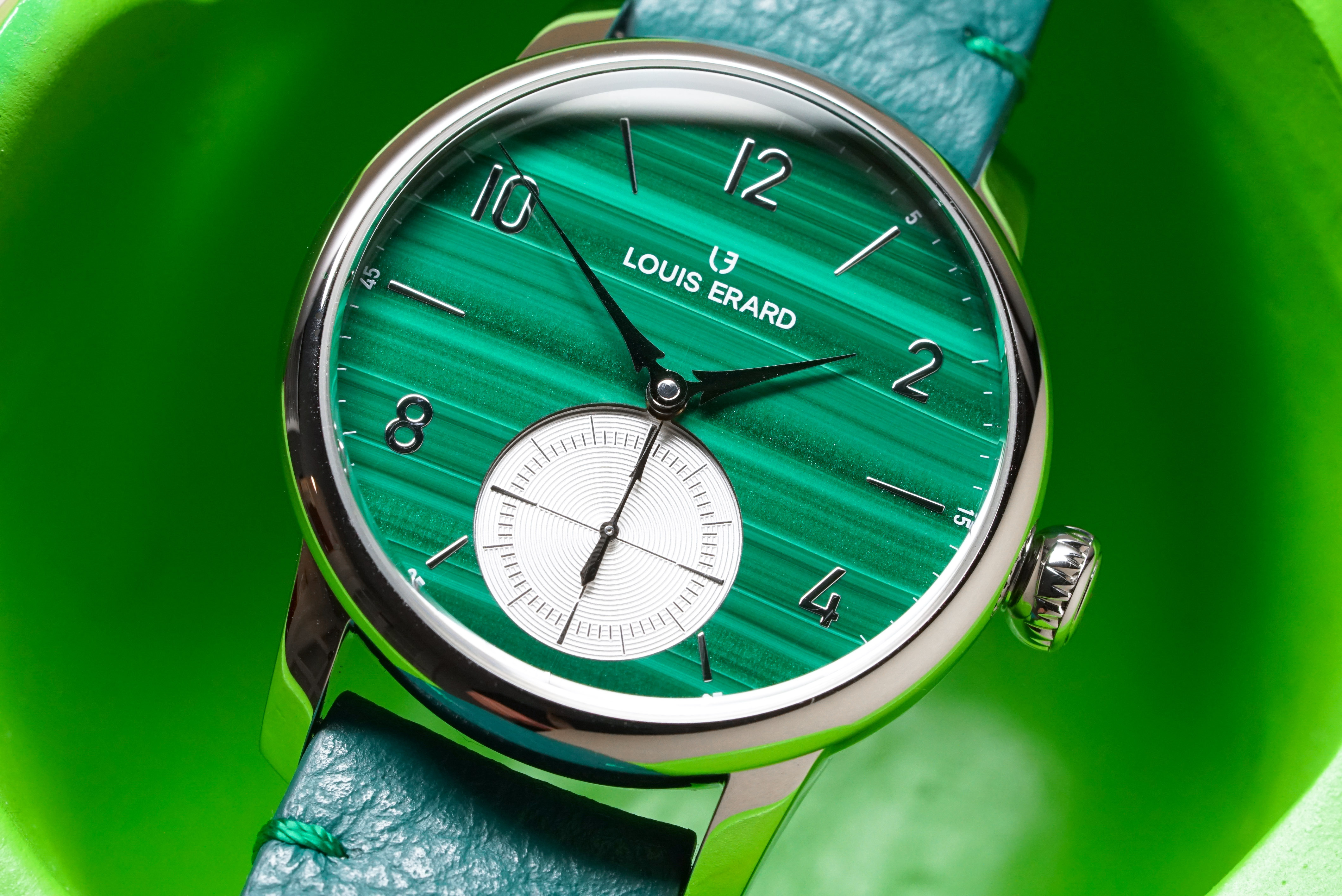 Louis Erard, Noirmont Métiers d'art Collection,藝術大師系列,三針一線,規範式指針,Regulator,Régulateur,Malachite,孔雀石