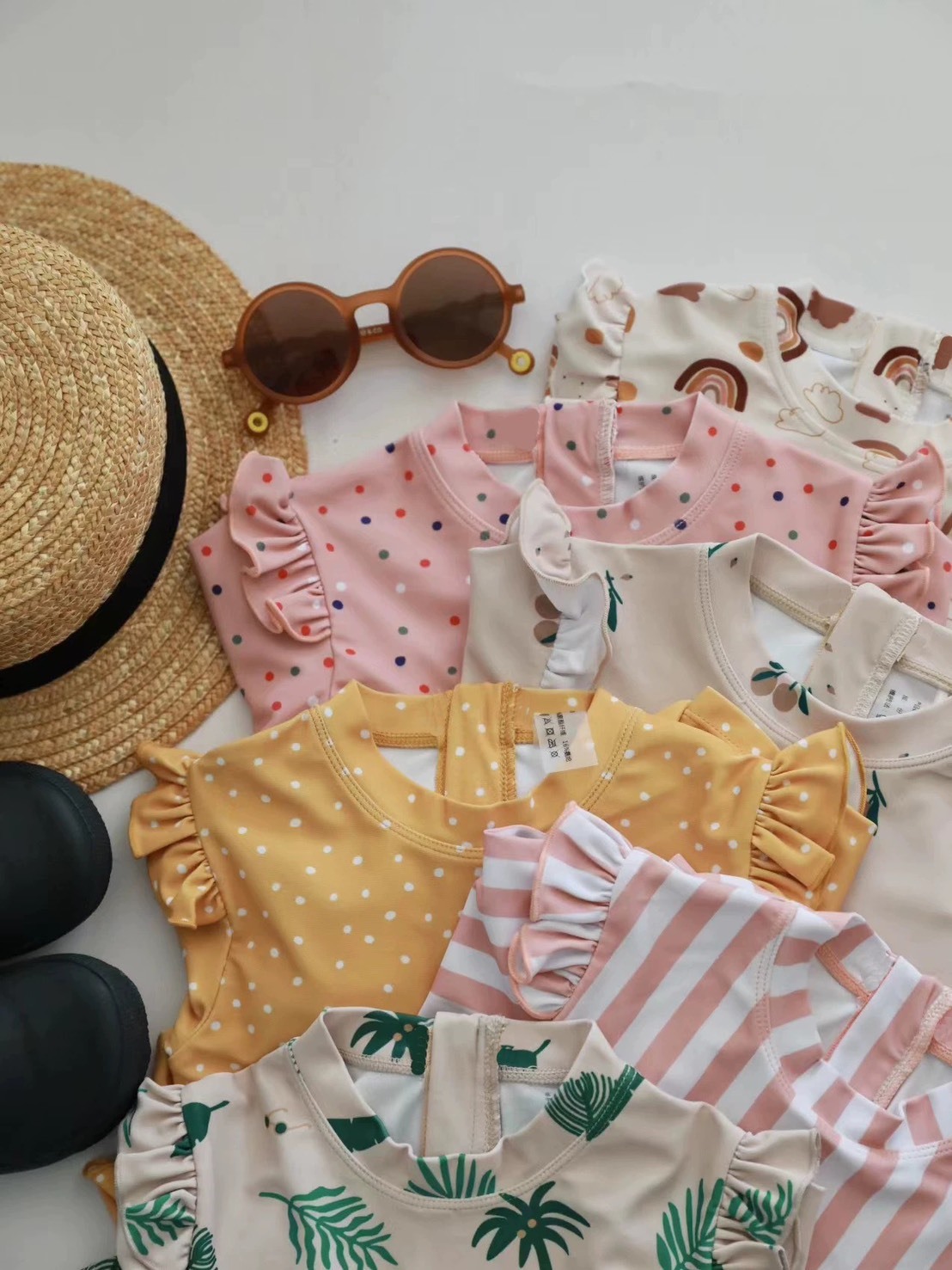 荷葉滾邊防曬連身泳衣套裝 / 5款