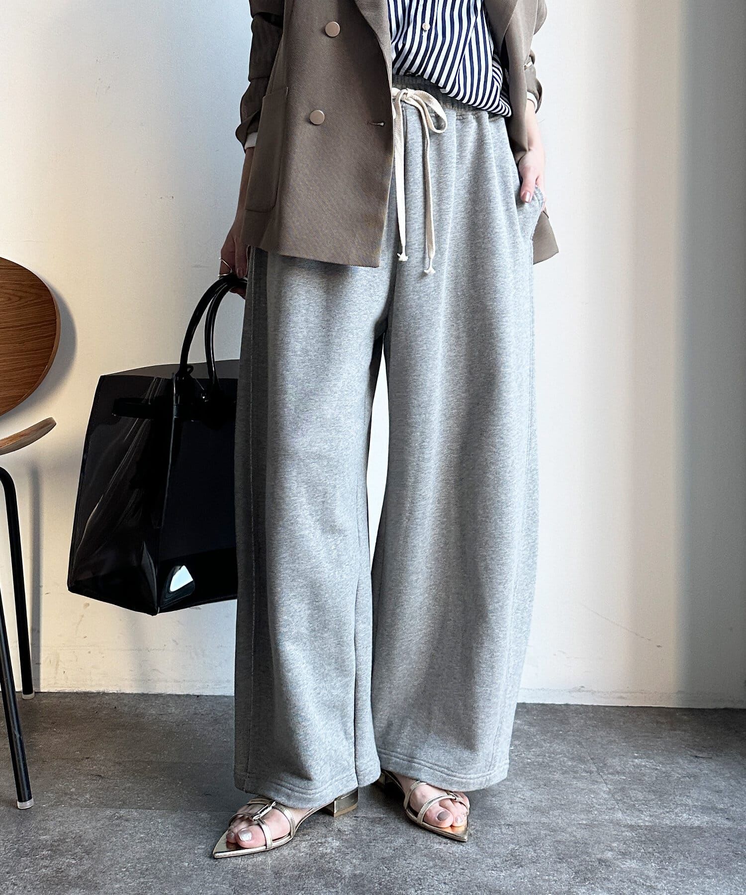 [現貨優惠] DOUDOU 抽繩運動褲 灰36