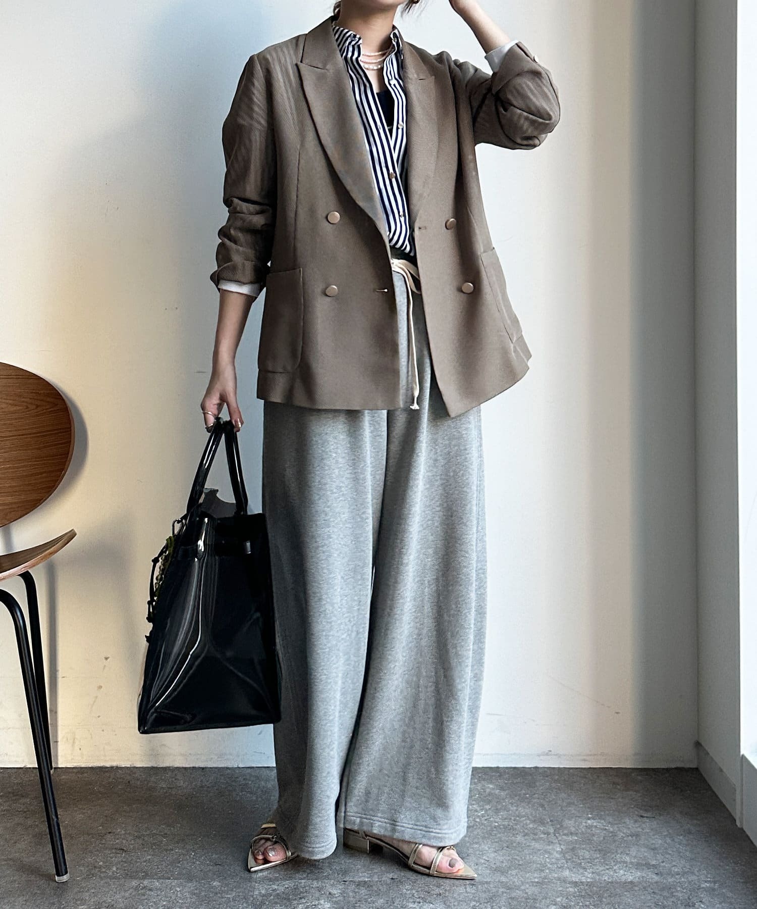 [現貨優惠] DOUDOU 抽繩運動褲 灰36