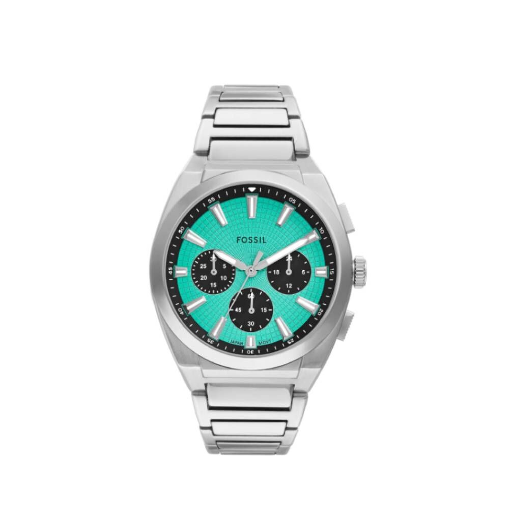 Everett 極簡運動風手錶 銀色不鏽鋼錶帶 44 MM FS6117