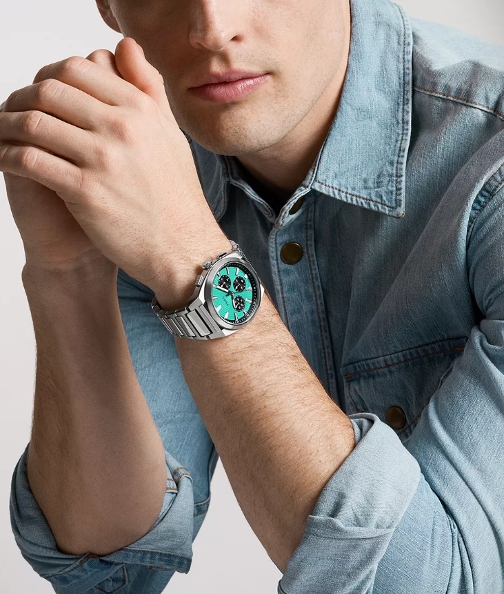 Everett 極簡運動風手錶 銀色不鏽鋼錶帶 44 MM FS6117