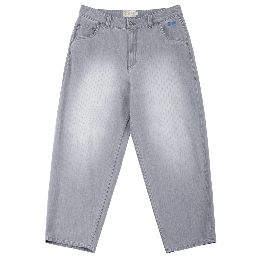 DIME | Classic Baggy Denim Pants "Sandblasted Gray (Striped)"