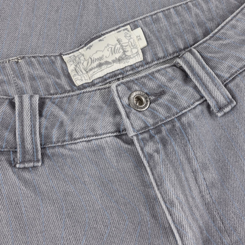 DIME | Classic Baggy Denim Pants "Sandblasted Gray (Striped)"