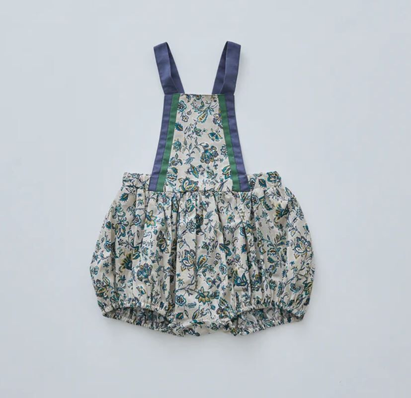 ELFINFOLK 花草吊帶燈籠褲 Multi flora baby salopette-greige