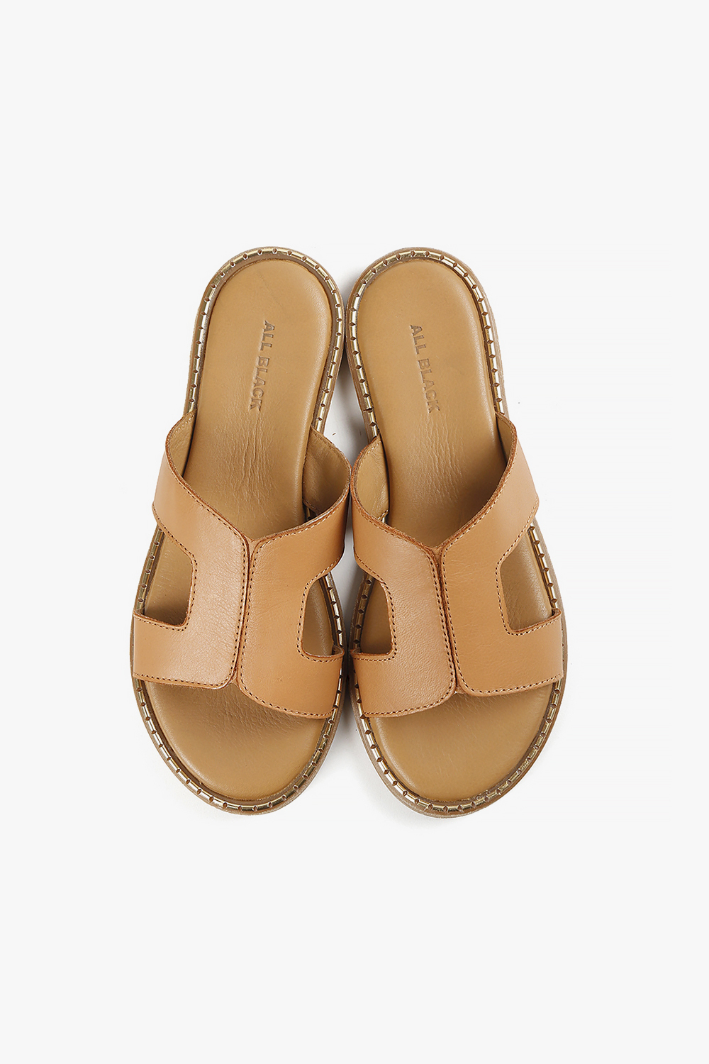 Double C 真皮工字型涼鞋