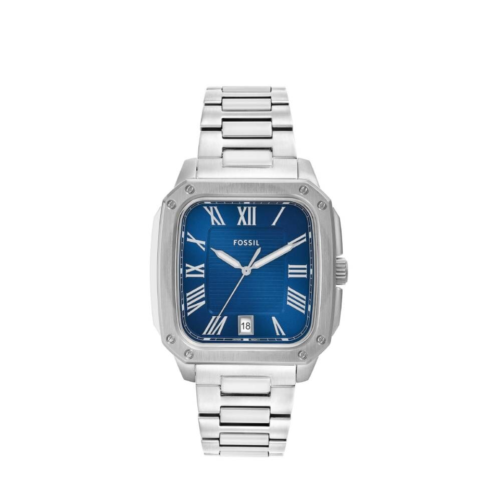 Crosby 經典魅力方型手錶 銀色不鏽鋼錶帶 42 MM FS6121