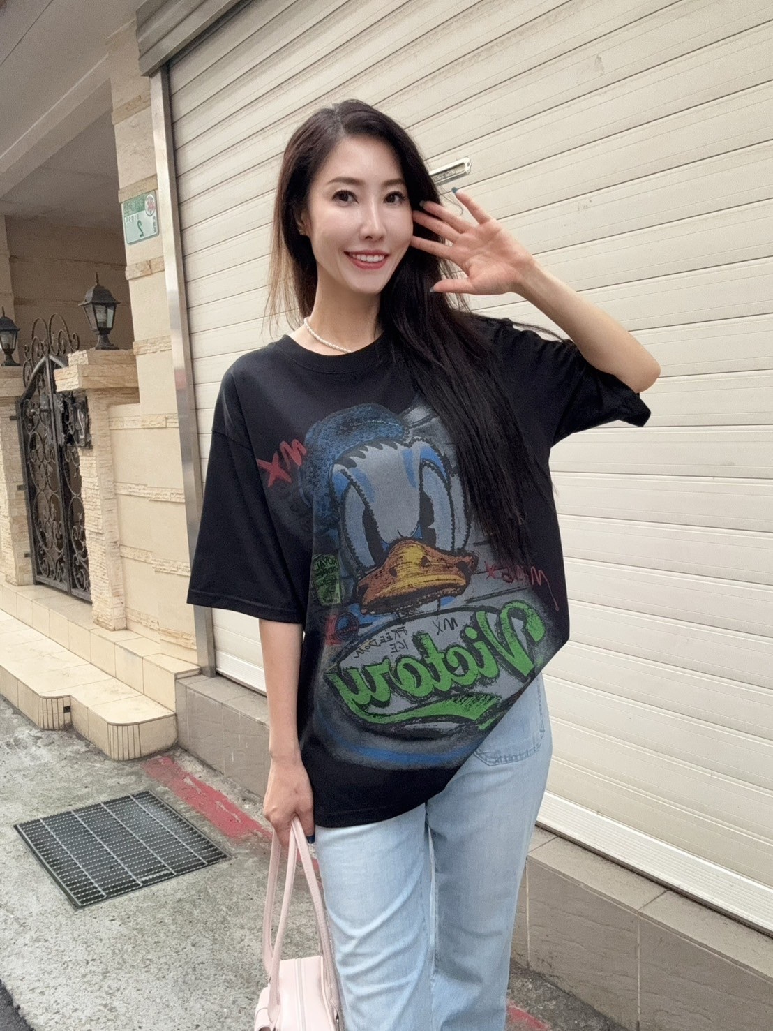 Baby系列 B05020 現貨-生氣唐老鴨復古水洗色上衣