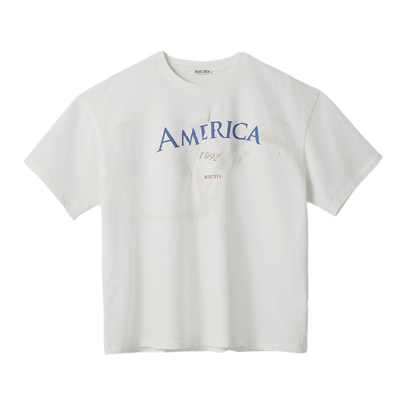 値下げ！美品RECTO 25SS AMERICA 1992 Tシャツ　韓国 値下げ！美品RECTO 25SS AMERICA 1992 Tシャツ 韓国 - メルカリ
