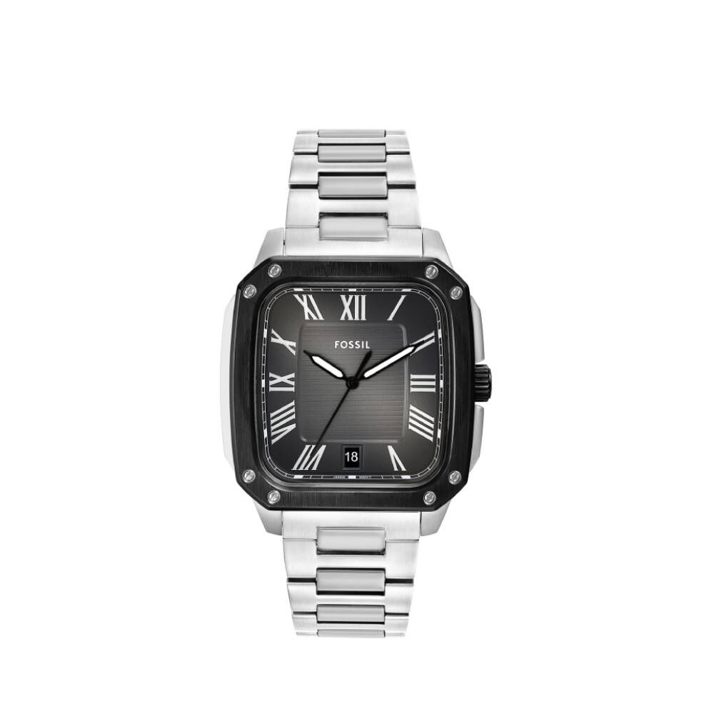 Crosby 經典魅力方型手錶 銀色不鏽鋼錶帶 42 MM FS6122