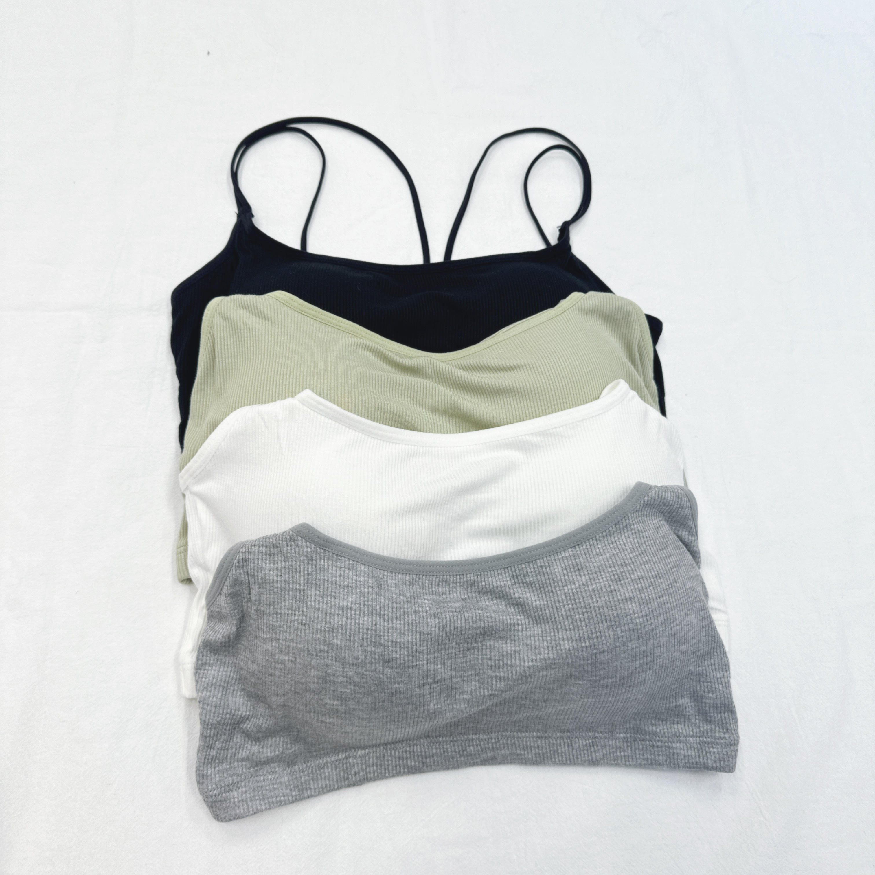 0912-後V雙幼帶羅紋固定杯CasualBra - 2件裝 (S71-S74)