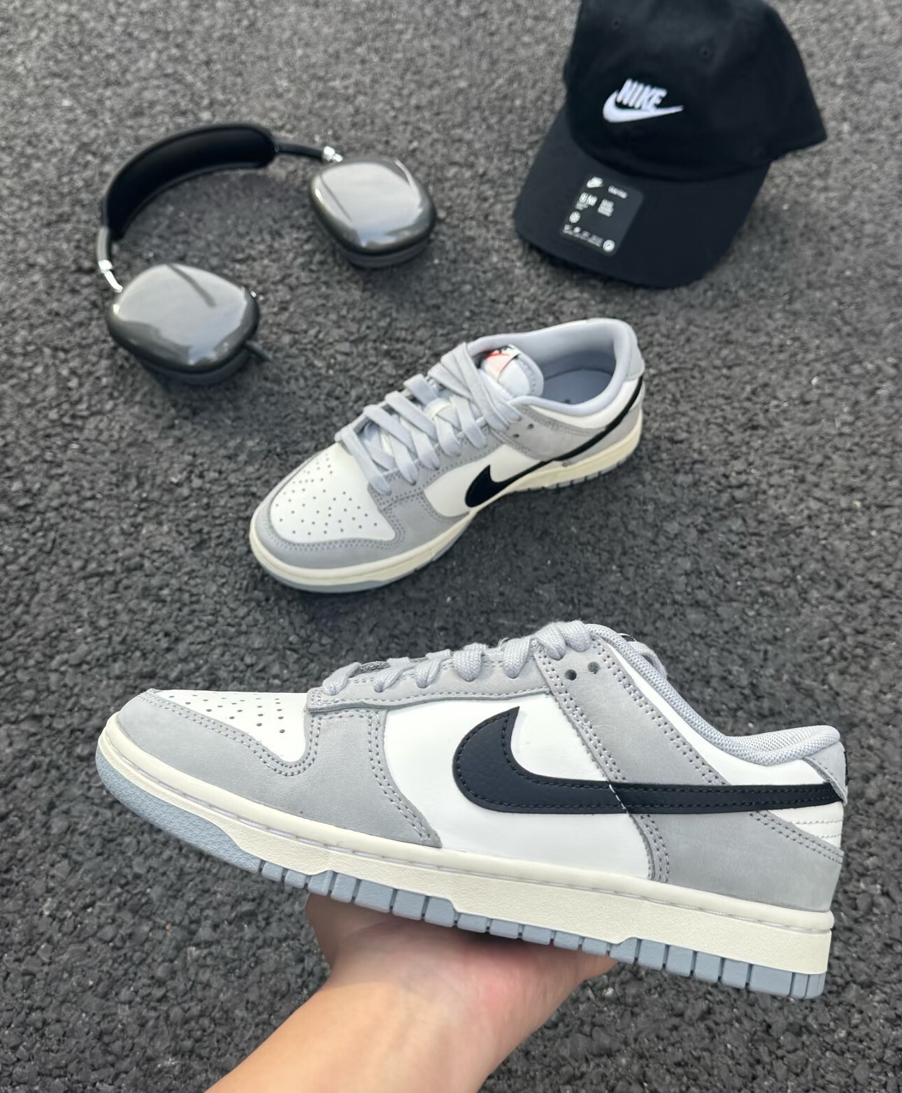 NIKE DUNK LOW SMOKE GREY 煙灰 黑勾 復古 休閒 麂皮 低筒 IB3079-101