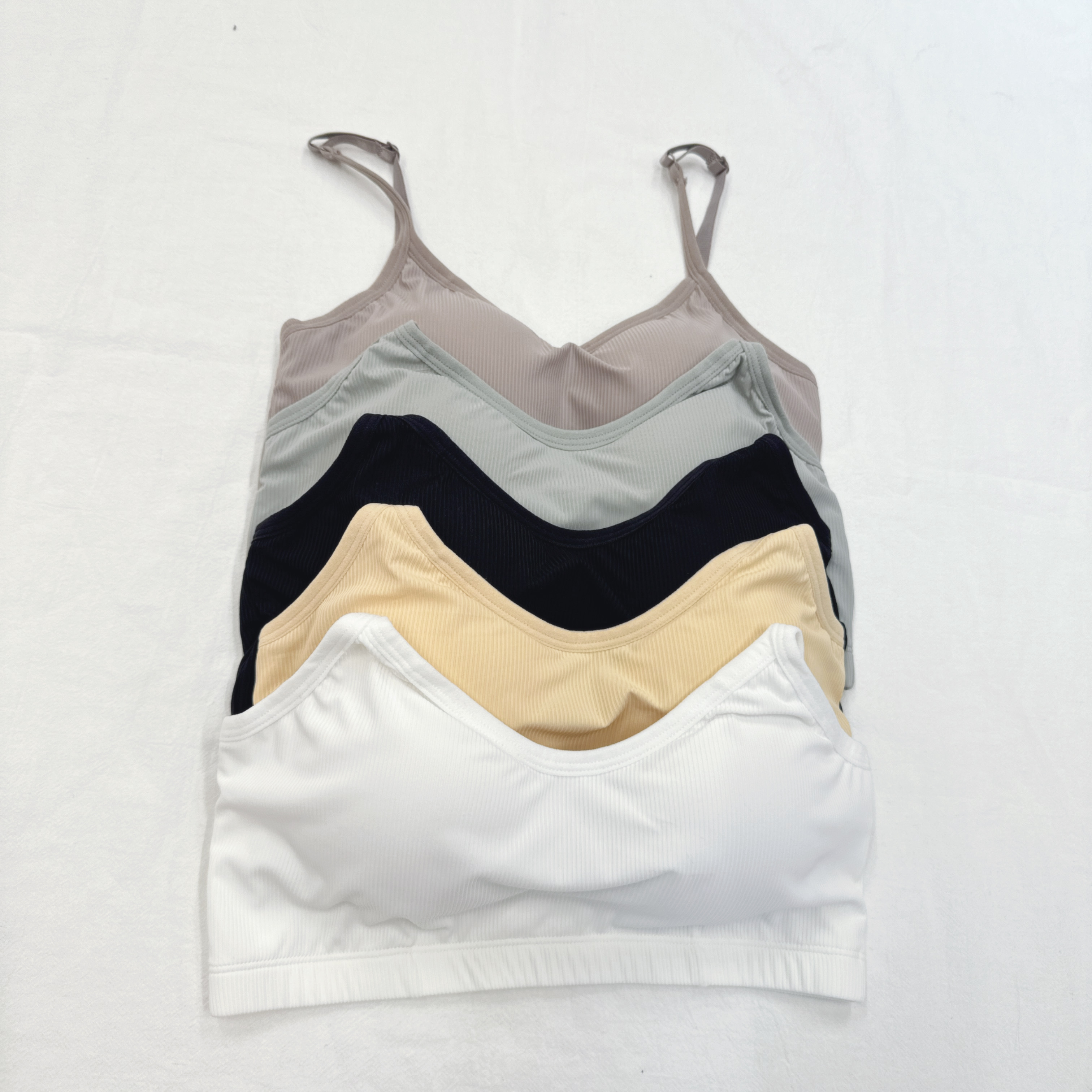 204-冰絲暗紋固定杯後扣吊帶CasualBra - 2件裝 (S61-S65)