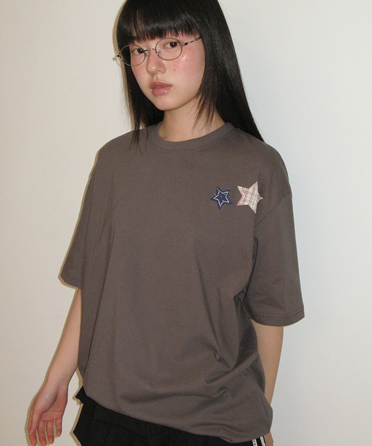 RONRON ♥ RON PATCH MIXED APPLIQUE OVER FIT T SHIRT RONRON) RON PATCH MIXED APPLIQUE OVER FIT T SHIRT CHAR