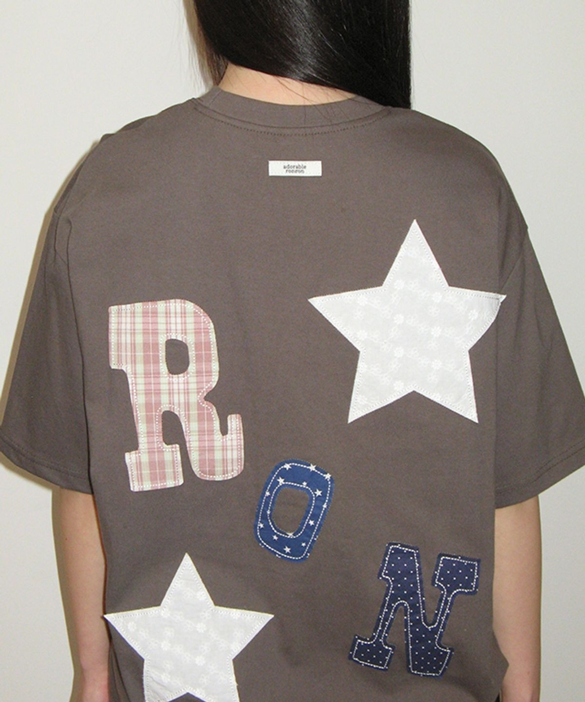 RONRON ♥ RON PATCH MIXED APPLIQUE OVER FIT T SHIRT RONRON) RON PATCH MIXED APPLIQUE OVER FIT T SHIRT CHAR