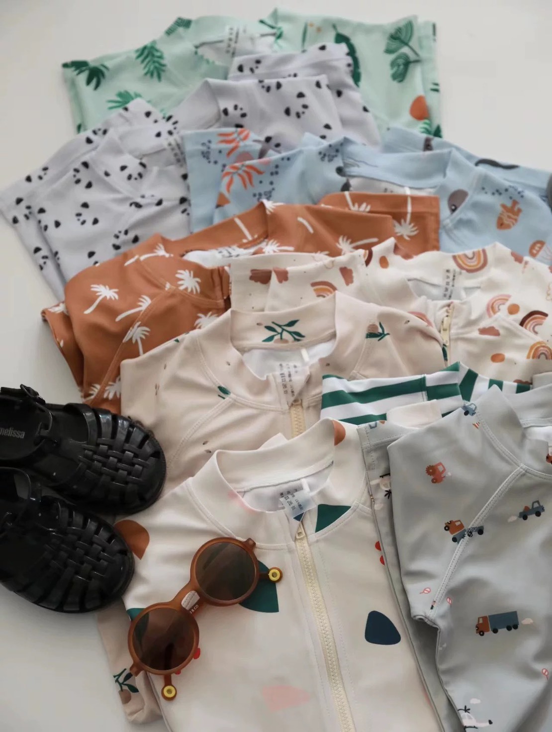 北歐防曬五分袖連身泳衣套裝 / 8款