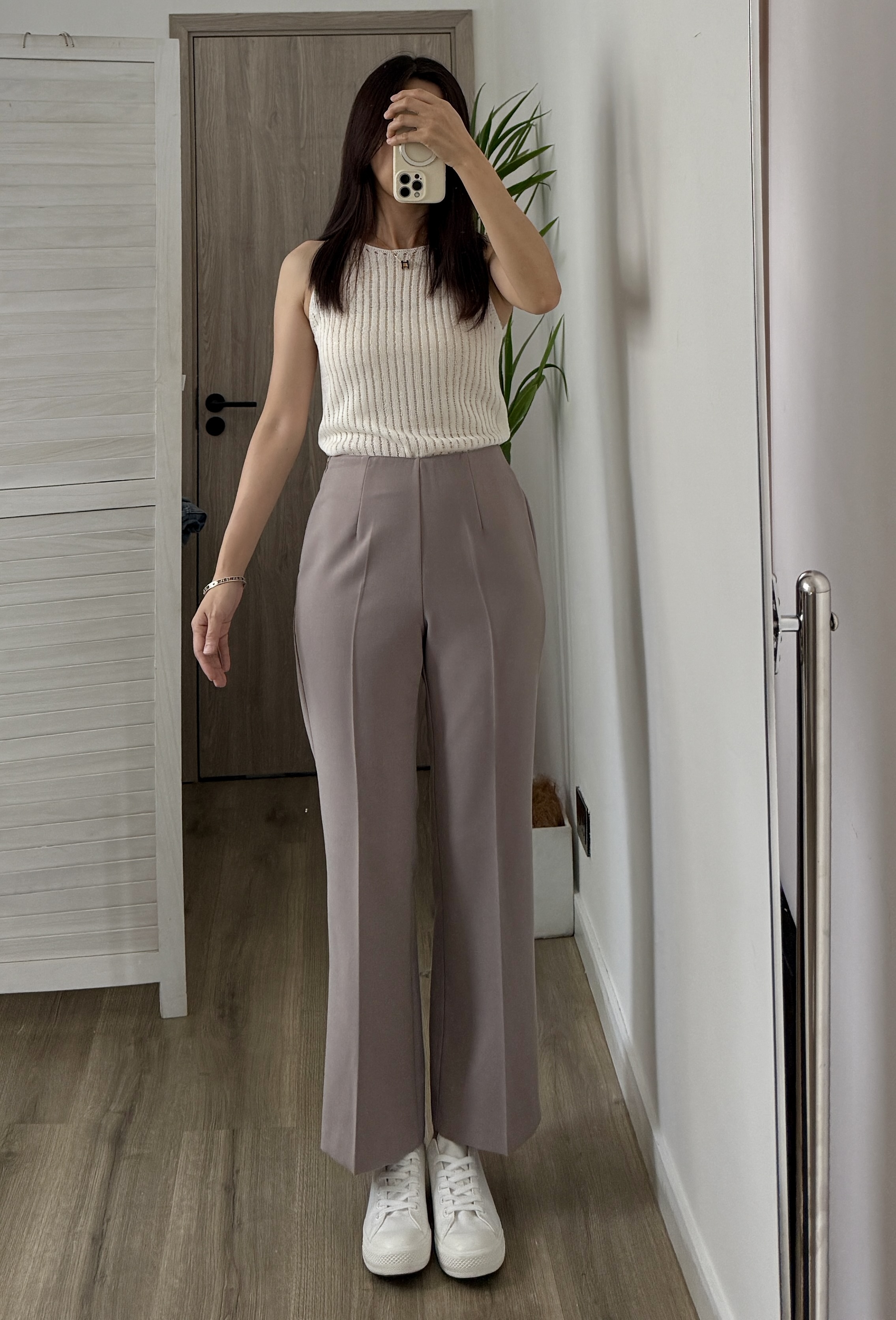 兩色休閒款橡筋腰褲